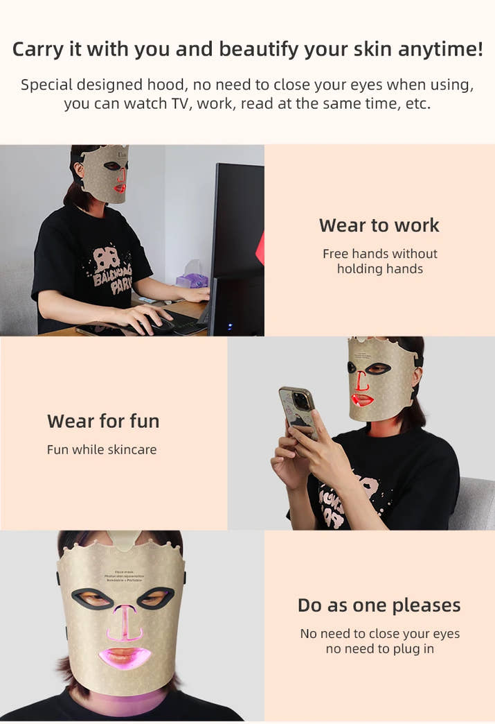 7 Color Red Light Therapy Mask Silicone LED Face Mask Skin Care at Home with Eye Protection Cushion For Anti Aging Wrinkles