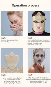 7 Color Red Light Therapy Mask Silicone LED Face Mask Skin Care at Home with Eye Protection Cushion For Anti Aging Wrinkles