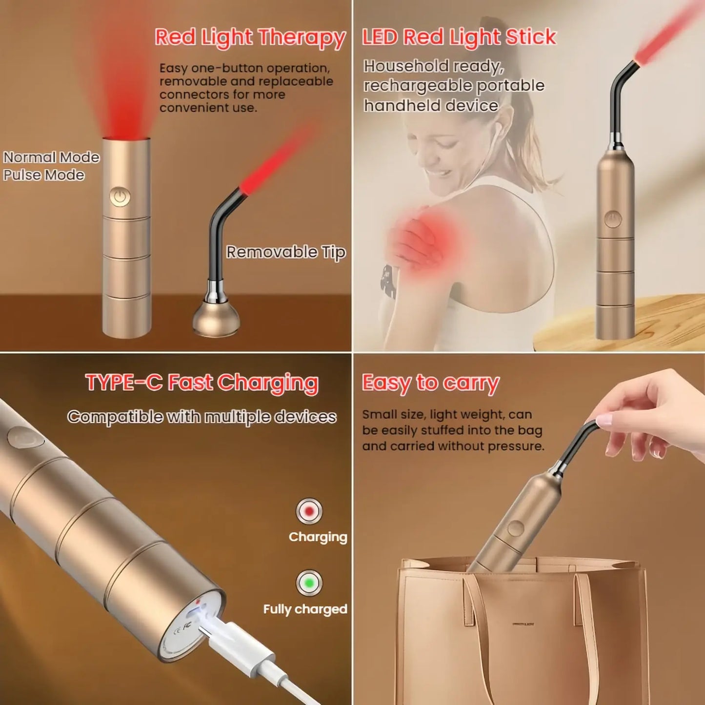 Portable Red Light Therapy Device for Joints & Muscles Pain Relief near Infrared 810nm 850nm 940nm Wavelengths