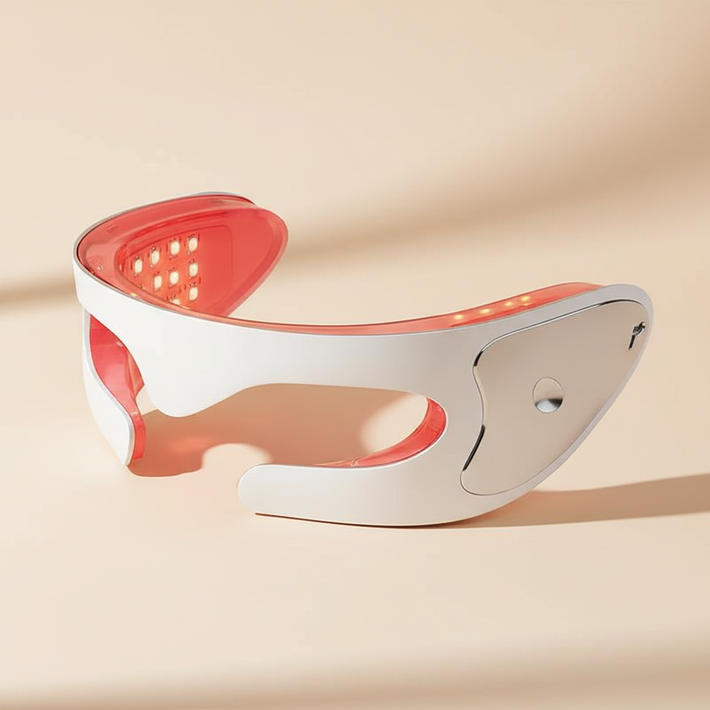 LED Light Therapy Device with Beige Background