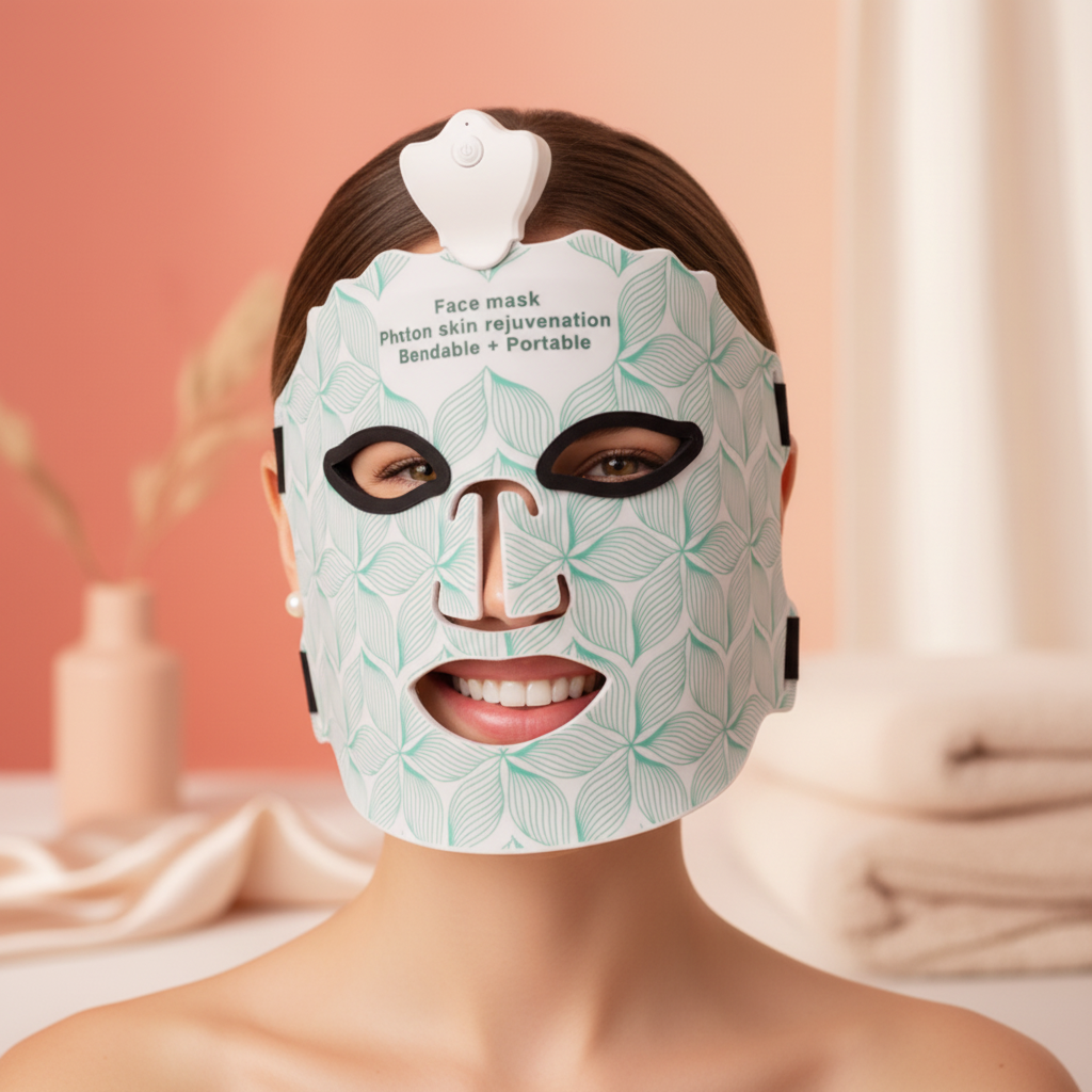 Model Wearing LED Face Mask