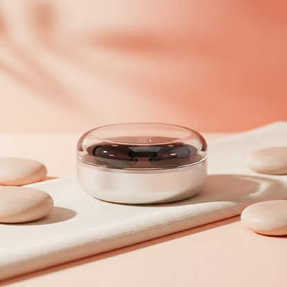 Premium LED Eye Therapy Massager on spa-inspired background