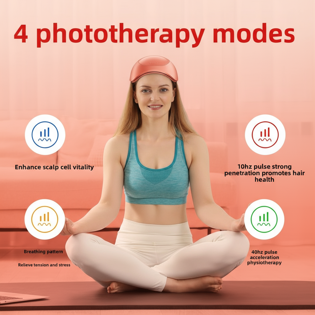 Skinule LED Therapy Cap - 4 Modes with Branded Background